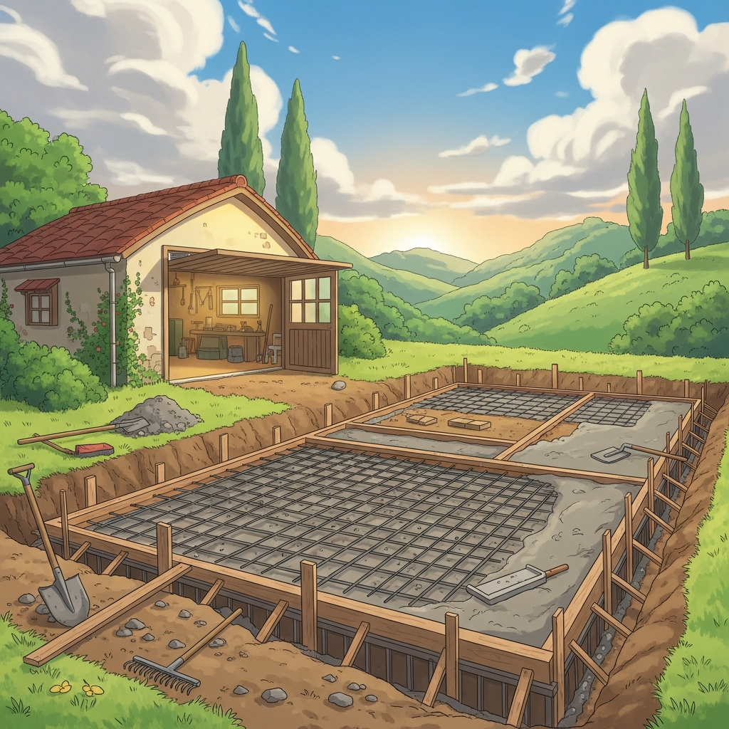 Comment poser une dalle en béton pour un garage?