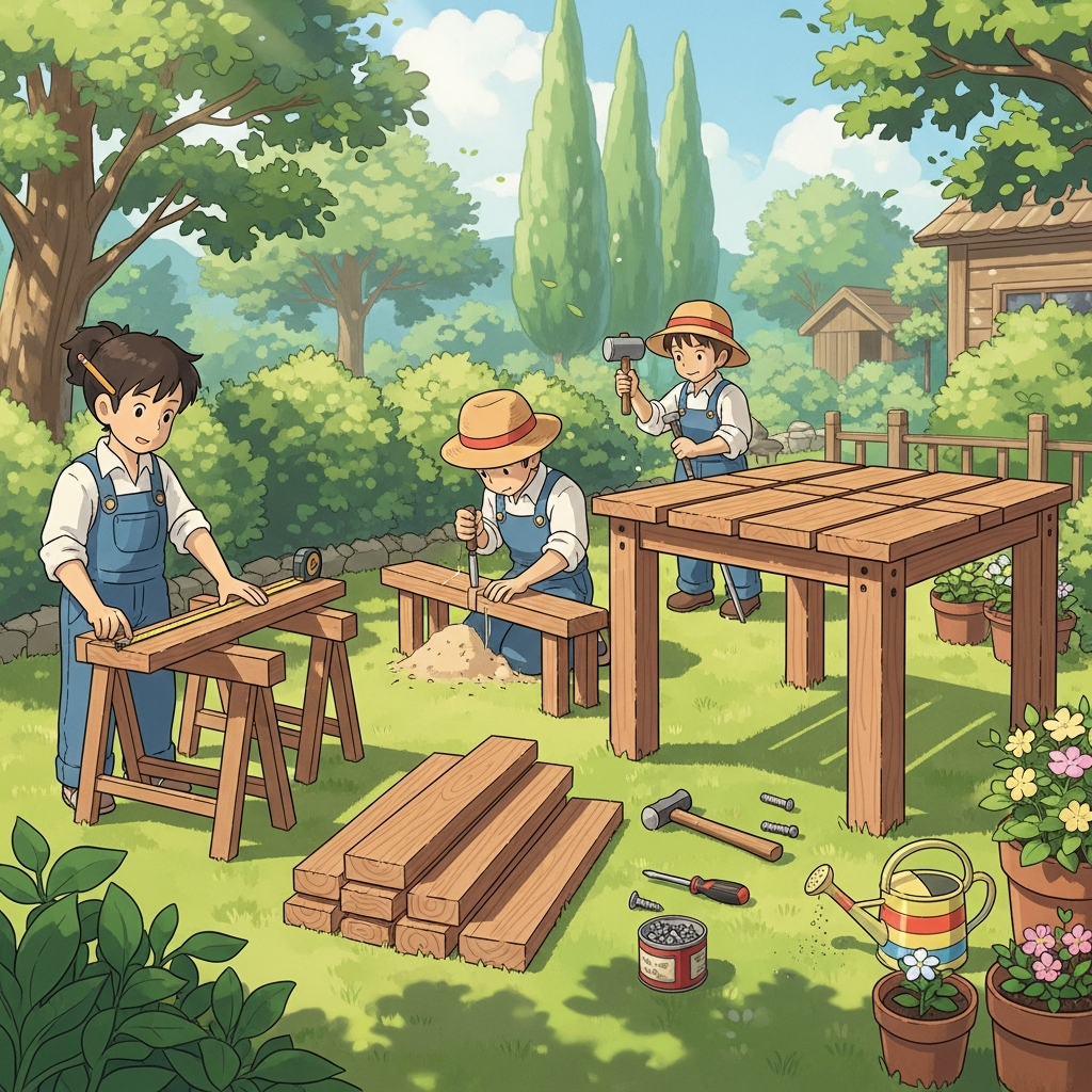 Comment construire une table de jardin en bois?