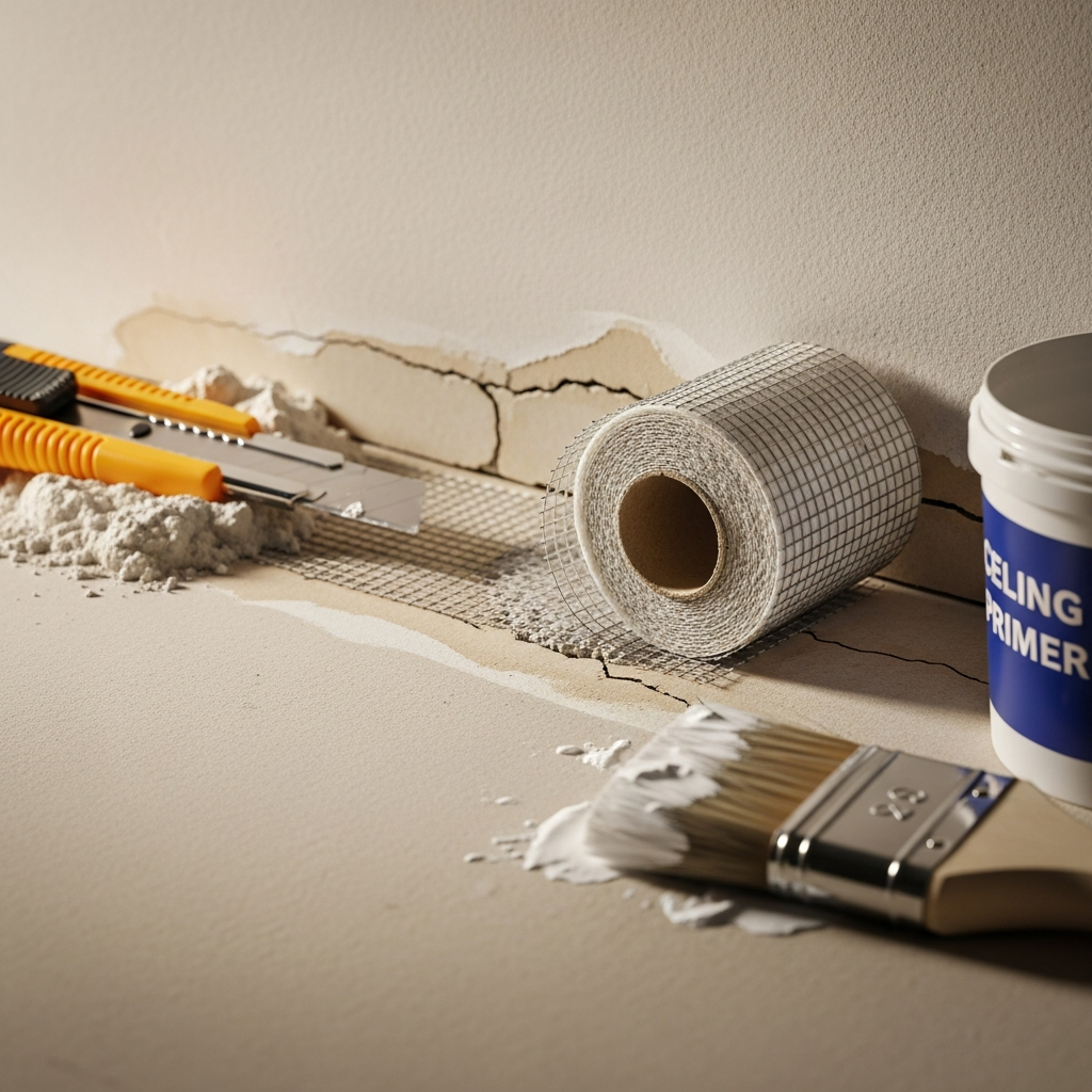 Comment réparer un plafond fissuré?